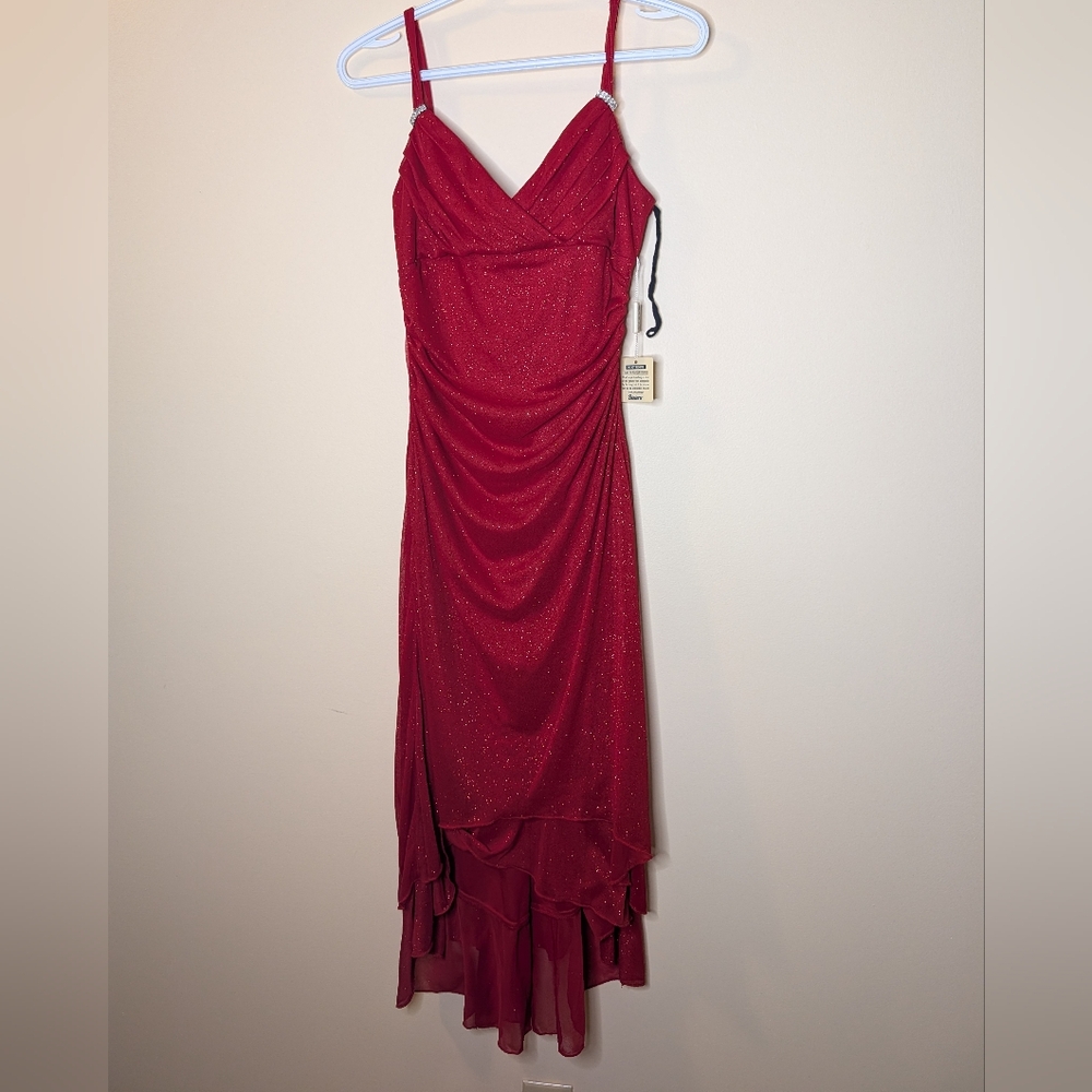 NEW Vintage Sears Dress With Tags, Elegant Red Evening Dress Size 6